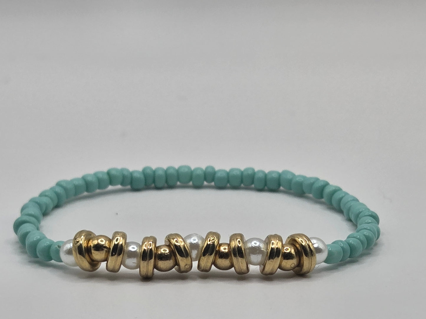 Fresh lightness β handmade bracelet in mint green & white