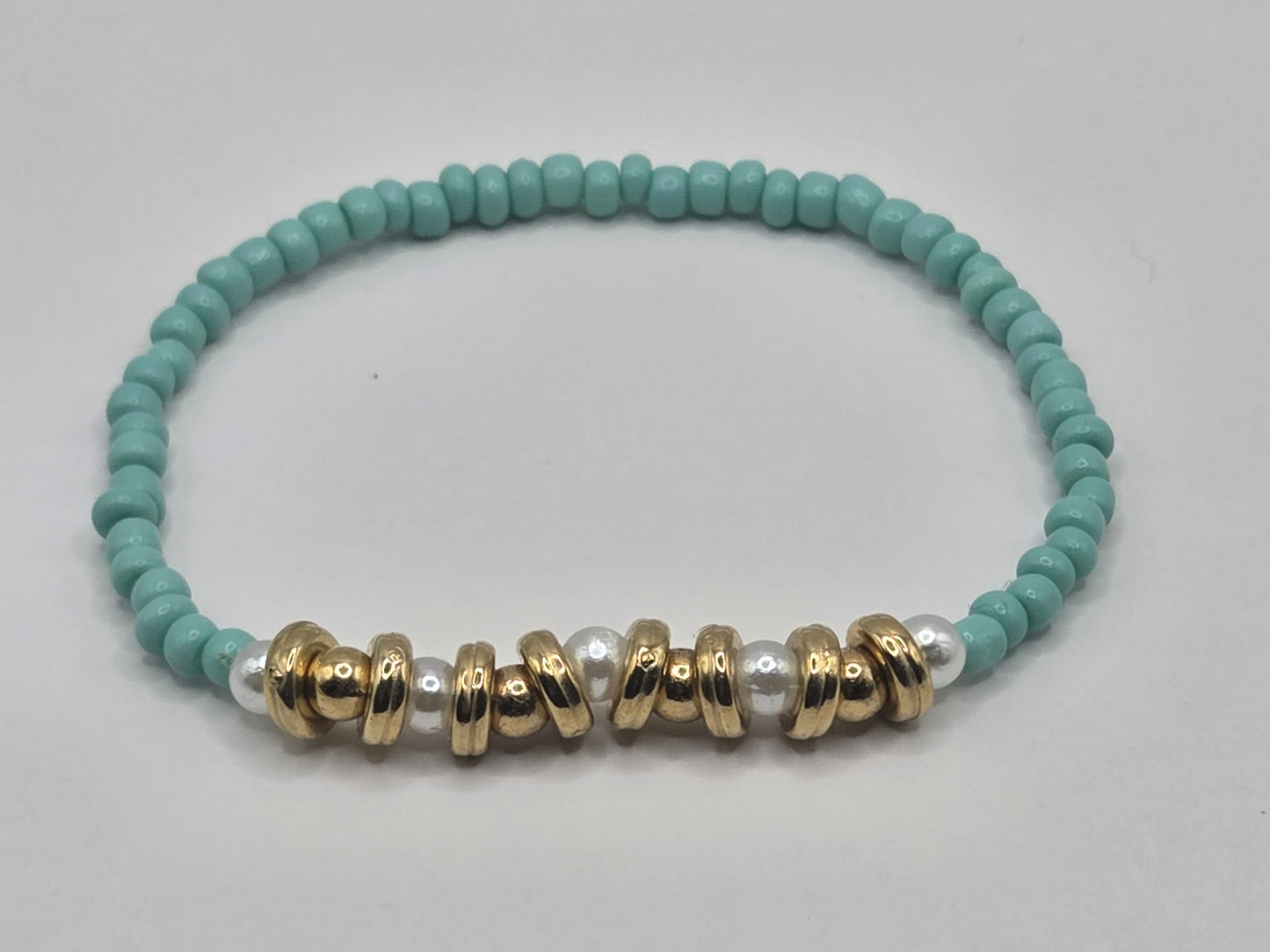 Fresh lightness β handmade bracelet in mint green & white