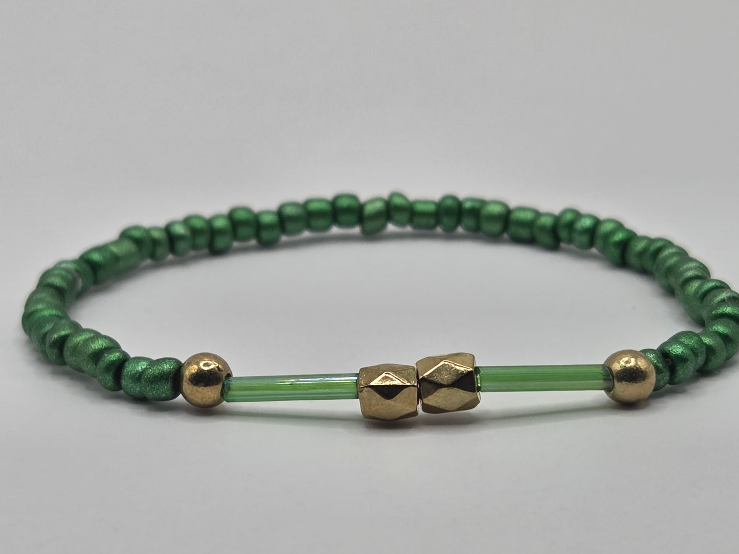 handmade bracelet in dark green