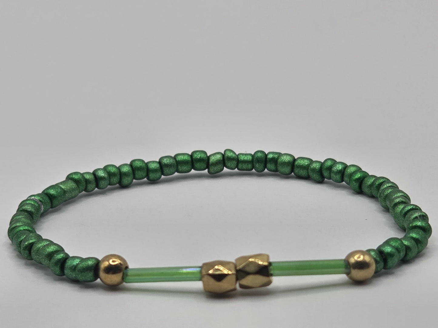 handmade bracelet in dark green