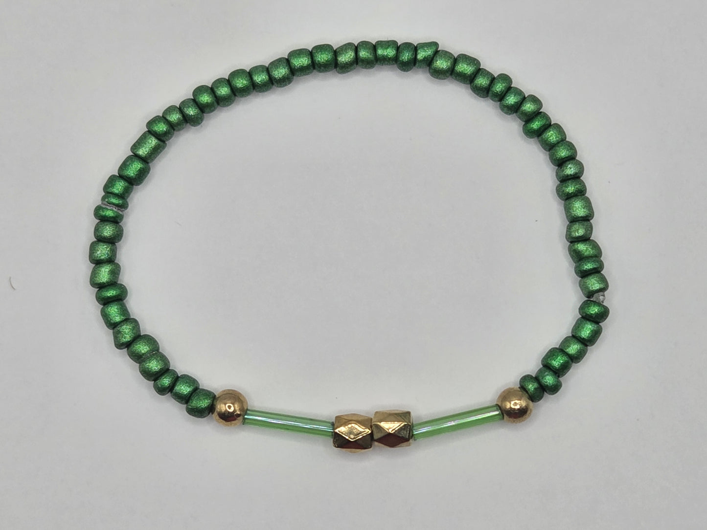 handmade bracelet in dark green