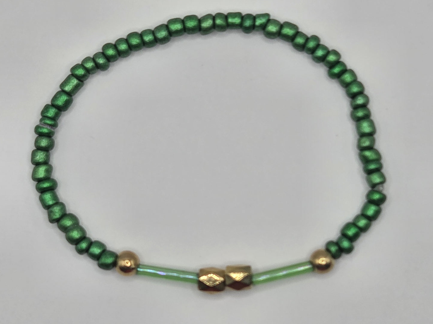 handmade bracelet in dark green
