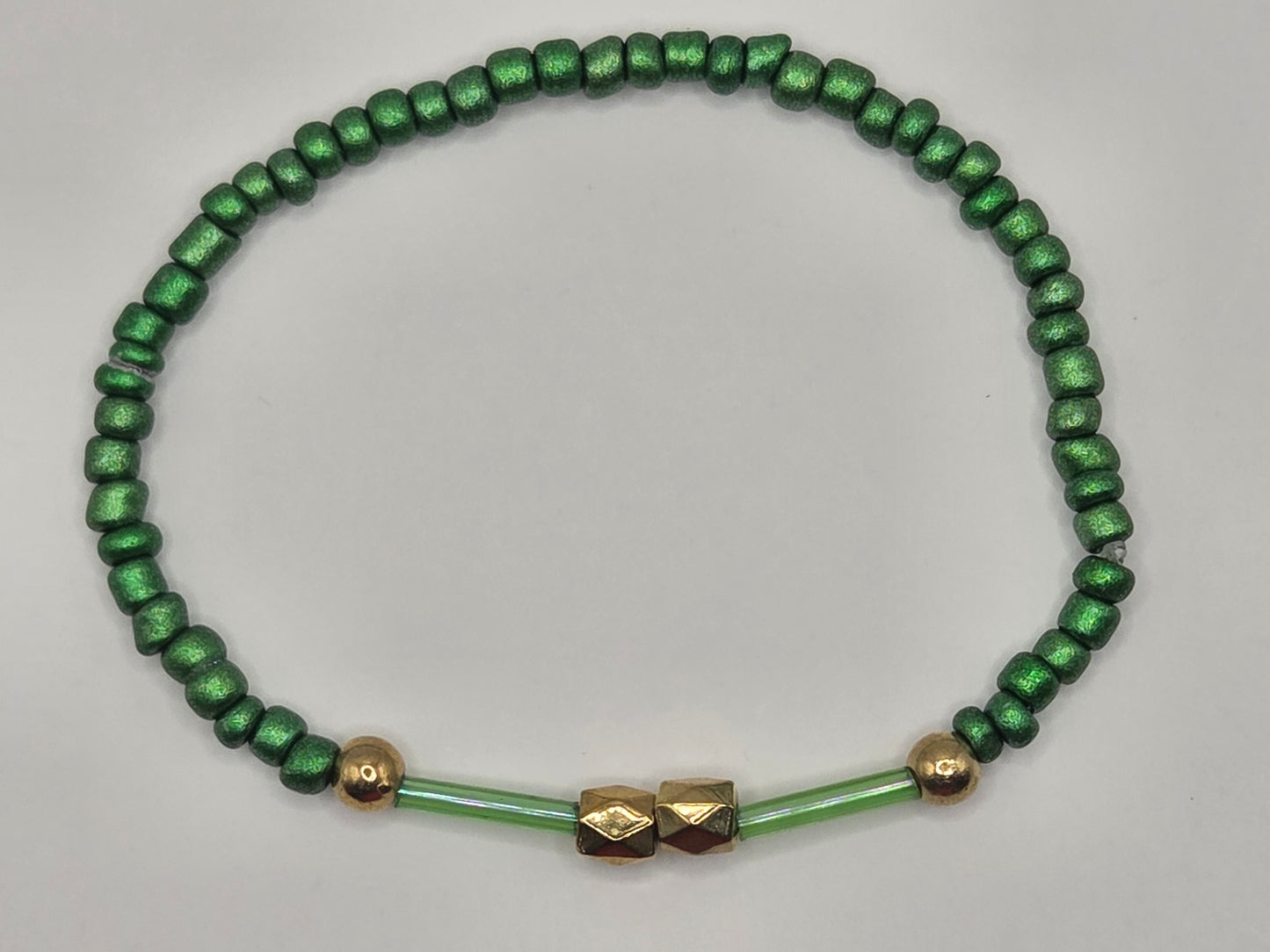handmade bracelet in dark green