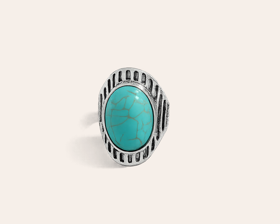 Bohemian ring with turquoise stone