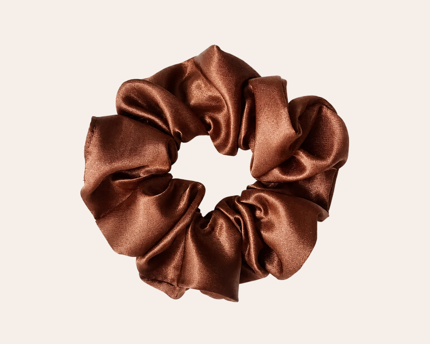 Brauner Satin-Haargummi