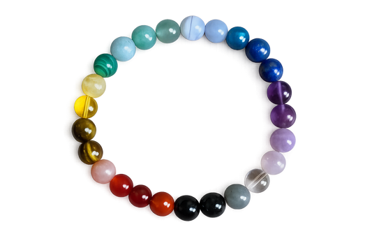 7 Chakras: Perlenarmband mit Naturstein
