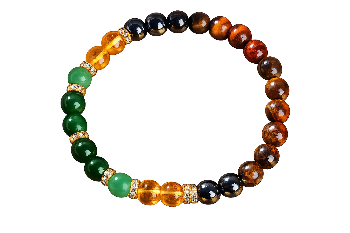 Attract money & good luck: Perlenarmband mit Naturstein