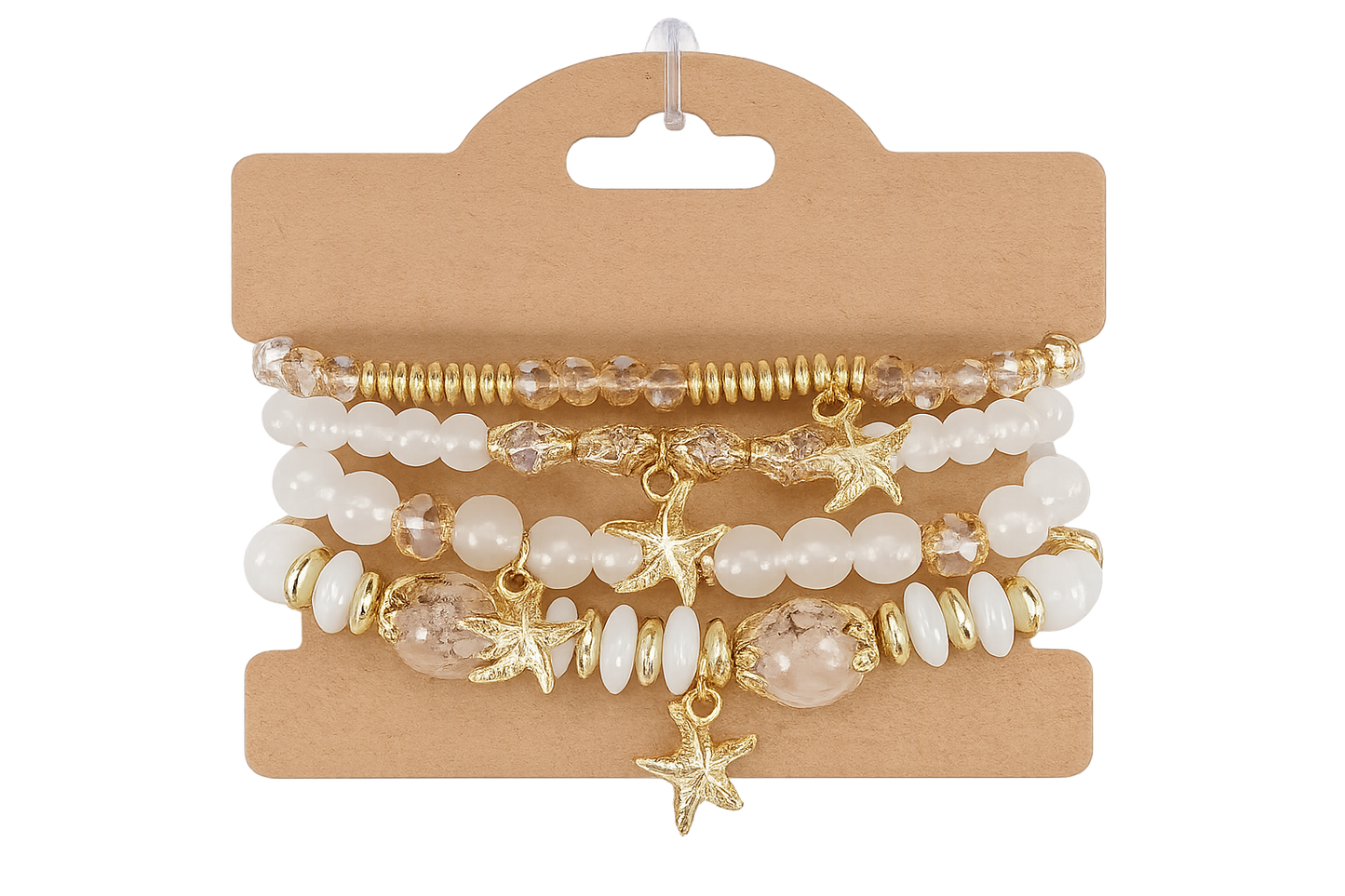 Bohemian Multi-layer Starfish Pendant Crystal Beaded Bracelet