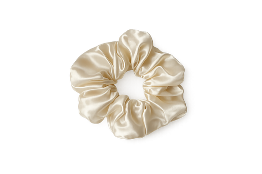 Cremefarbener Satin-Haargummi – Elegant & Zeitlos