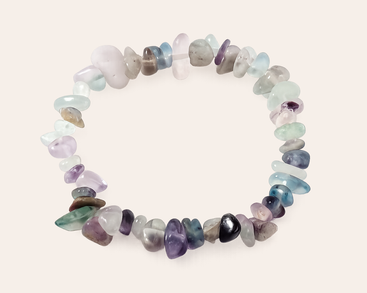 Naturstein Perlenarmband – Elastisches Armband aus Edelstein-Chips
