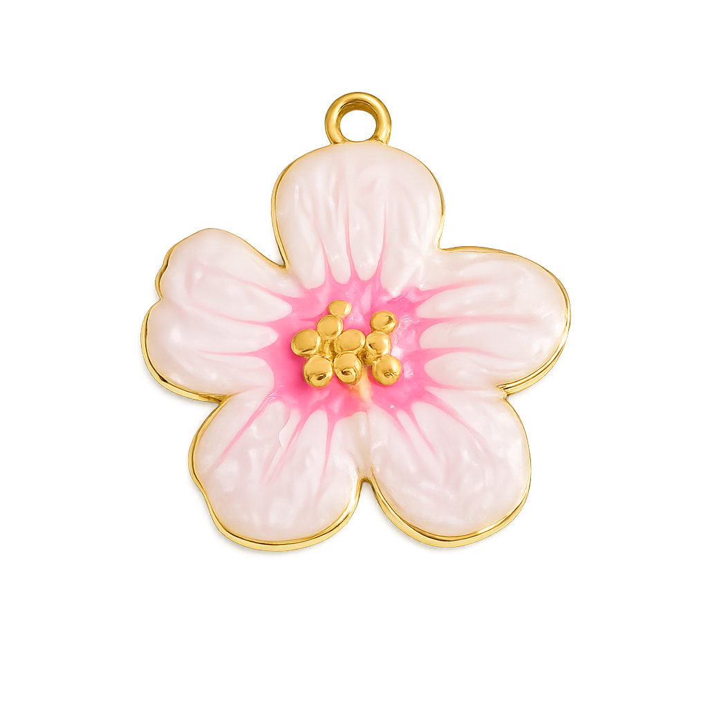 Blüten-Anhänger in Rosa & Gold
