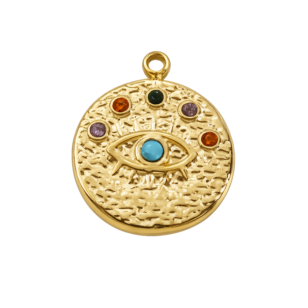 Stainles steel: Golden Eye of Providence charm