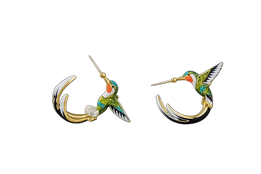 Kolibri Vogel Ohrring: große Ausgabe