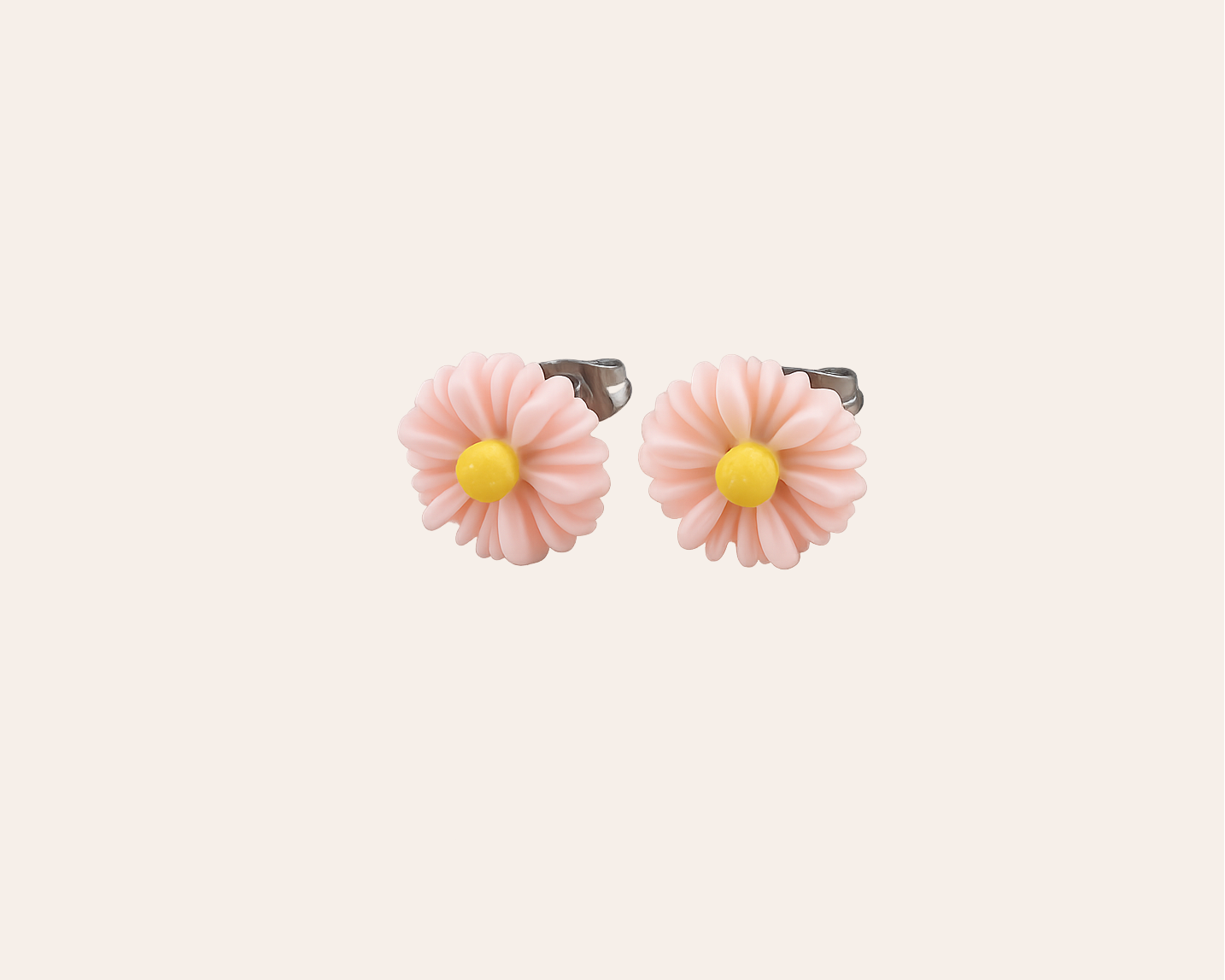 Schmucku – Blumen Ohrstecker aus 304 Edelstahl mit Pink- Gelb| Wasserfest & Hautfreundlich