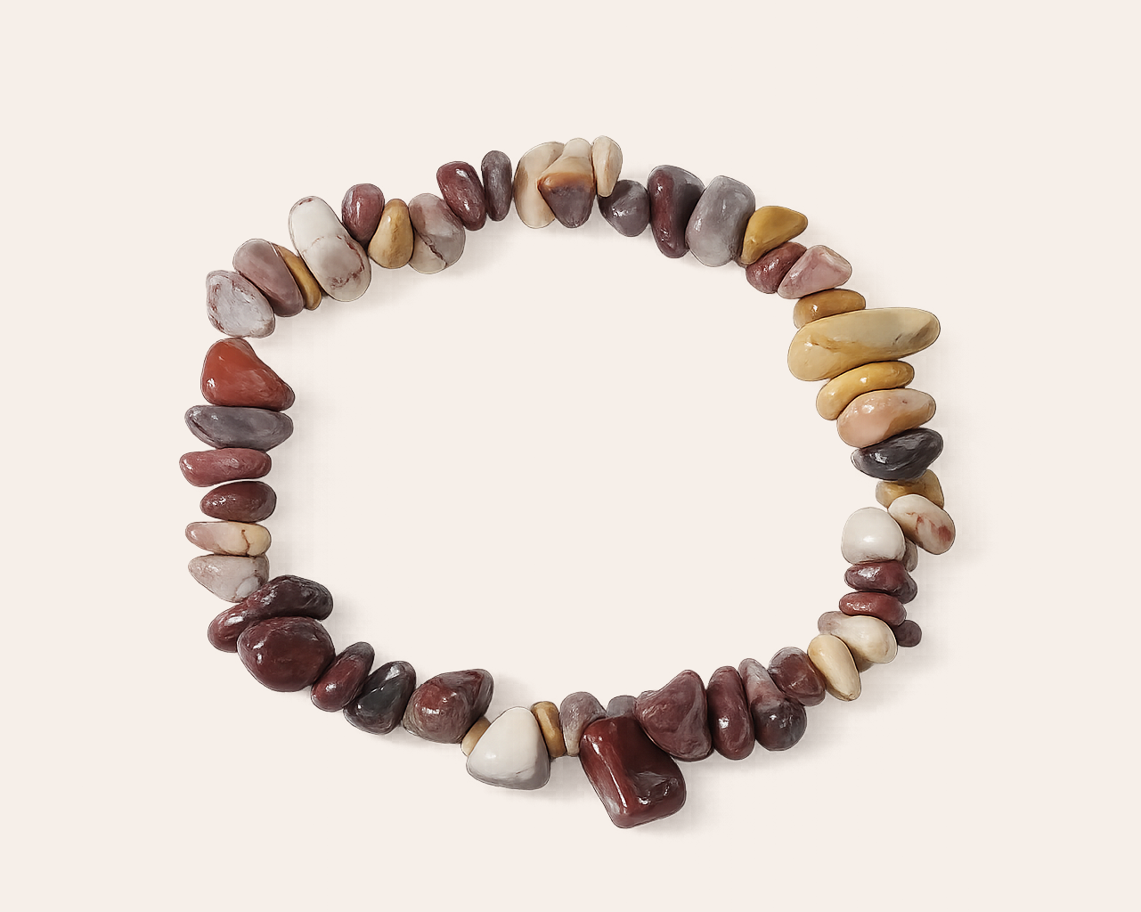 Polished Jasper chip stone bracelet