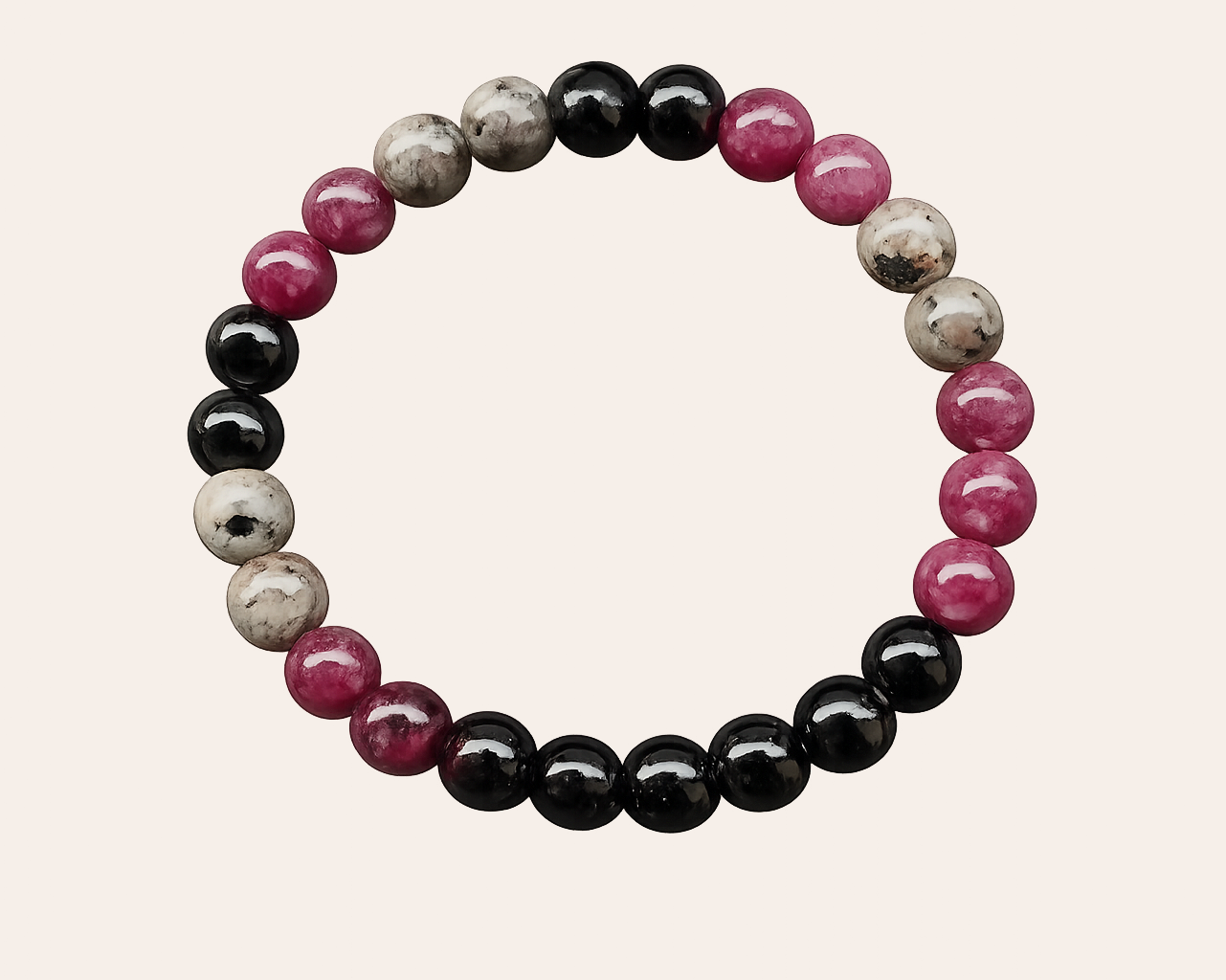 Stress reduction: Perlenarmband mit Naturstein