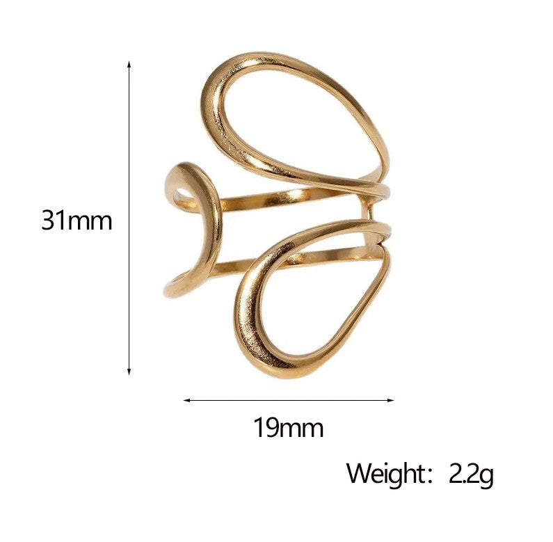 Offener Ring: Geometrisch Wasserfest Anlaufgeschützt