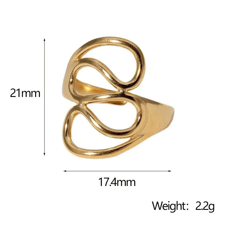Offener Ring Edelstahl 304 Elegant, Retro