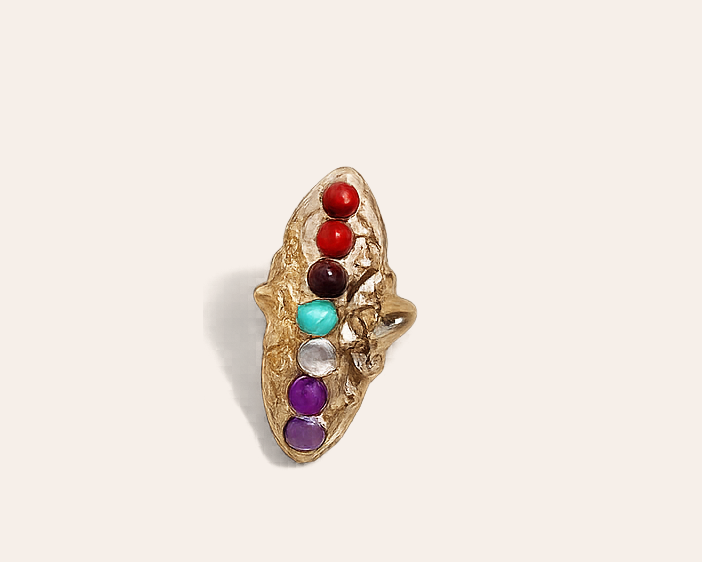 Ring with colorful accents