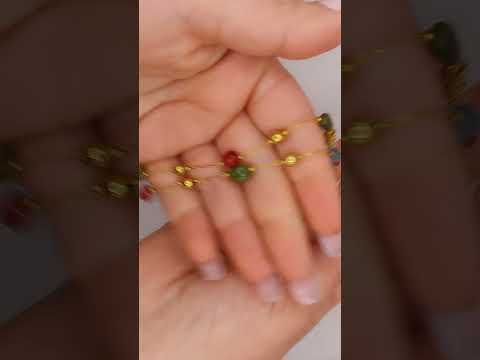 Damen-Halskette mit bunten Steinen