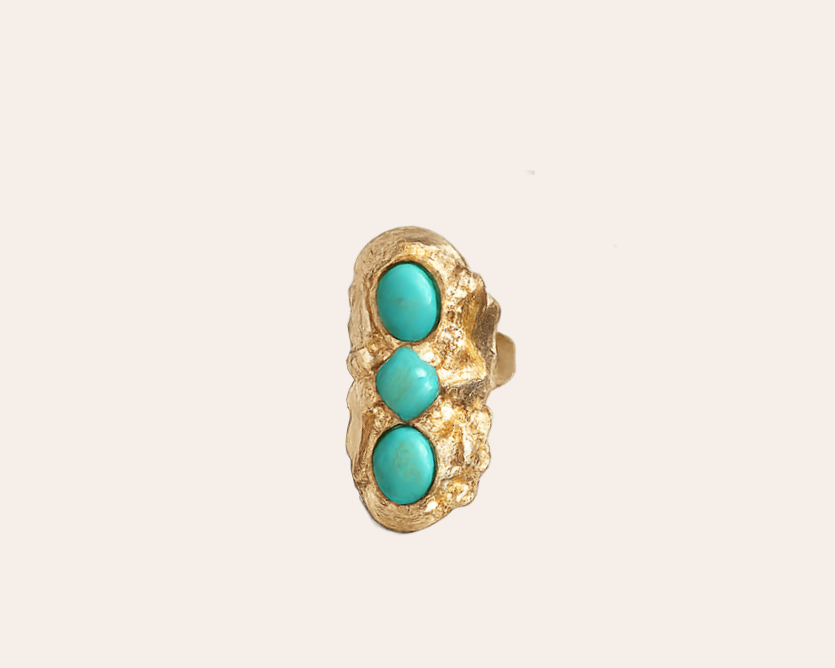 Ring with turquoise accents