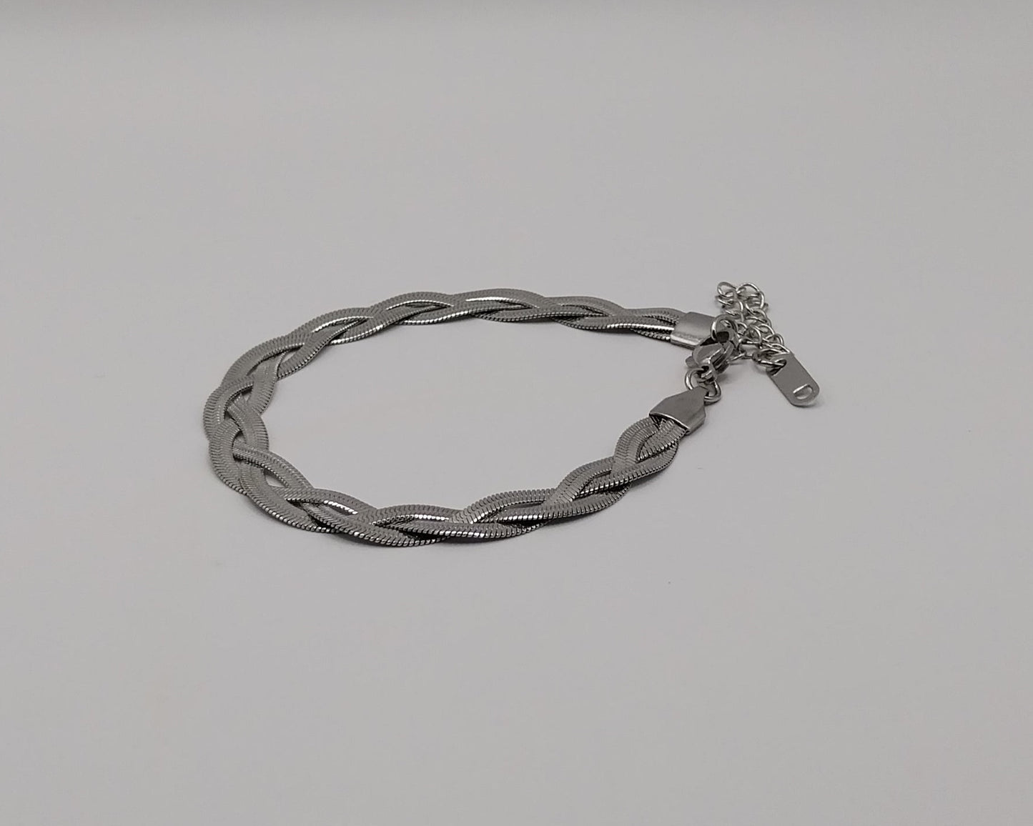 Modernes Edelstahl-Armband im Snake-Style – Silberfarbe