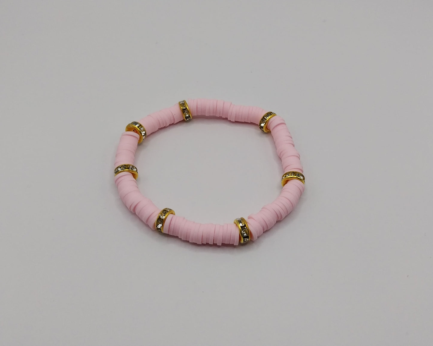 💗 Handgemachtes Armband – Pink & Gold