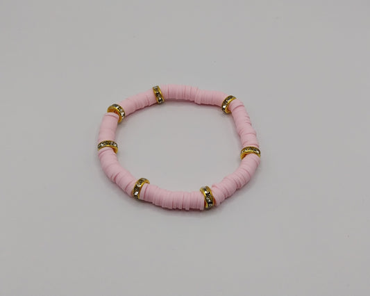 💗 Handgemachtes Armband – Pink & Gold