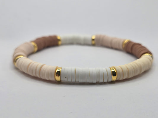 🤎 Handgemachtes Armband in Beige & Braun