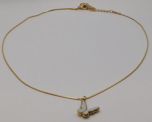 Damen-Halskette mit Schmetterling-Anhänger aus Edelstahl