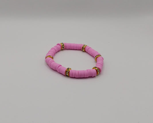 💜 Handgemachtes Armband – Lila mit goldfarbenen Akzenten 💜