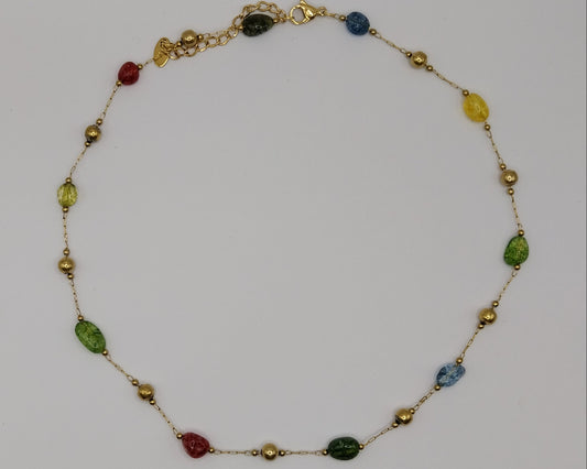 Damen-Halskette mit bunten Steinen