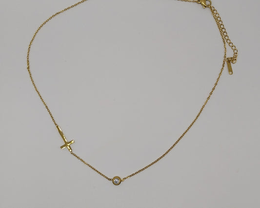 Titanstahl-Halskette Damen – Einfacher Stil mit Kreuz-Muster