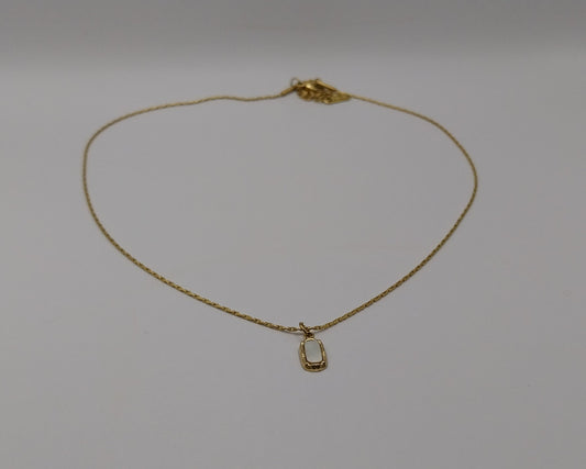 Edelstahl Halskette mit weißem Stein - Layering Kette für Damen