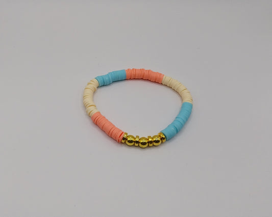 🌺 Handgemachtes Armband Türkis mit goldfarbenen Details 🌺