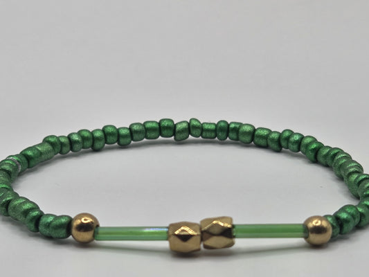 handmade bracelet in dark green