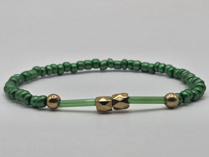 handmade bracelet in dark green