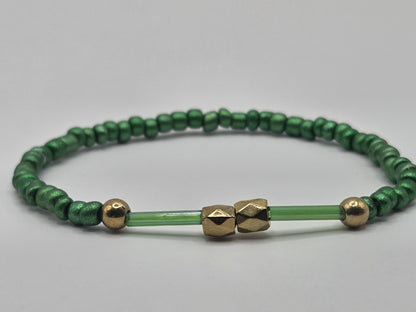 handmade bracelet in dark green