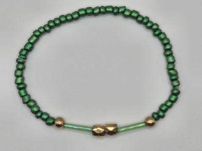 handmade bracelet in dark green