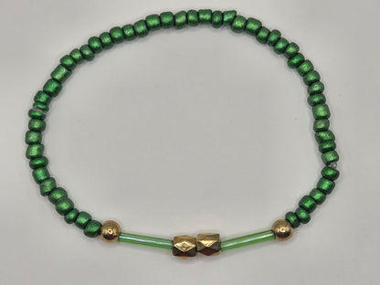 handmade bracelet in dark green