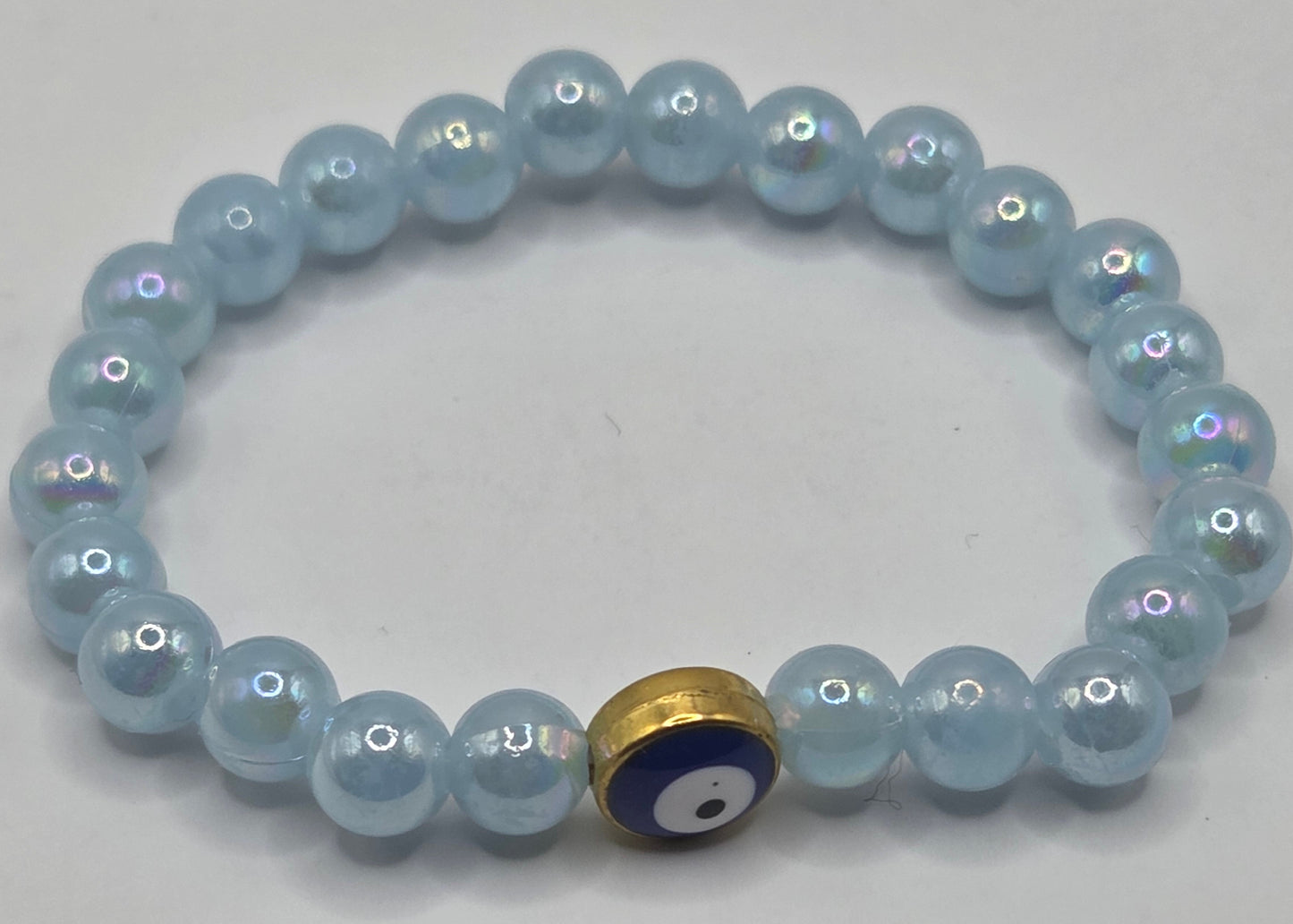 Hellblaues Armband mit Evil Eye
