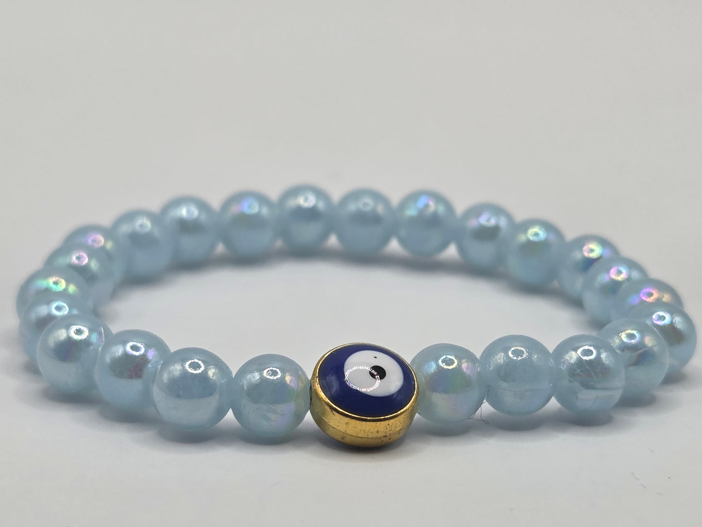 Hellblaues Armband mit Evil Eye