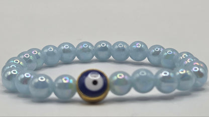 Hellblaues Armband mit Evil Eye