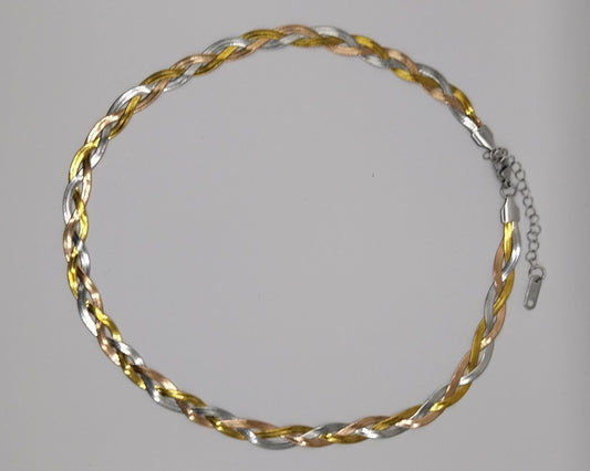 Modernes Edelstahl-Armband im Snake-Style – Silber & Goldfarben