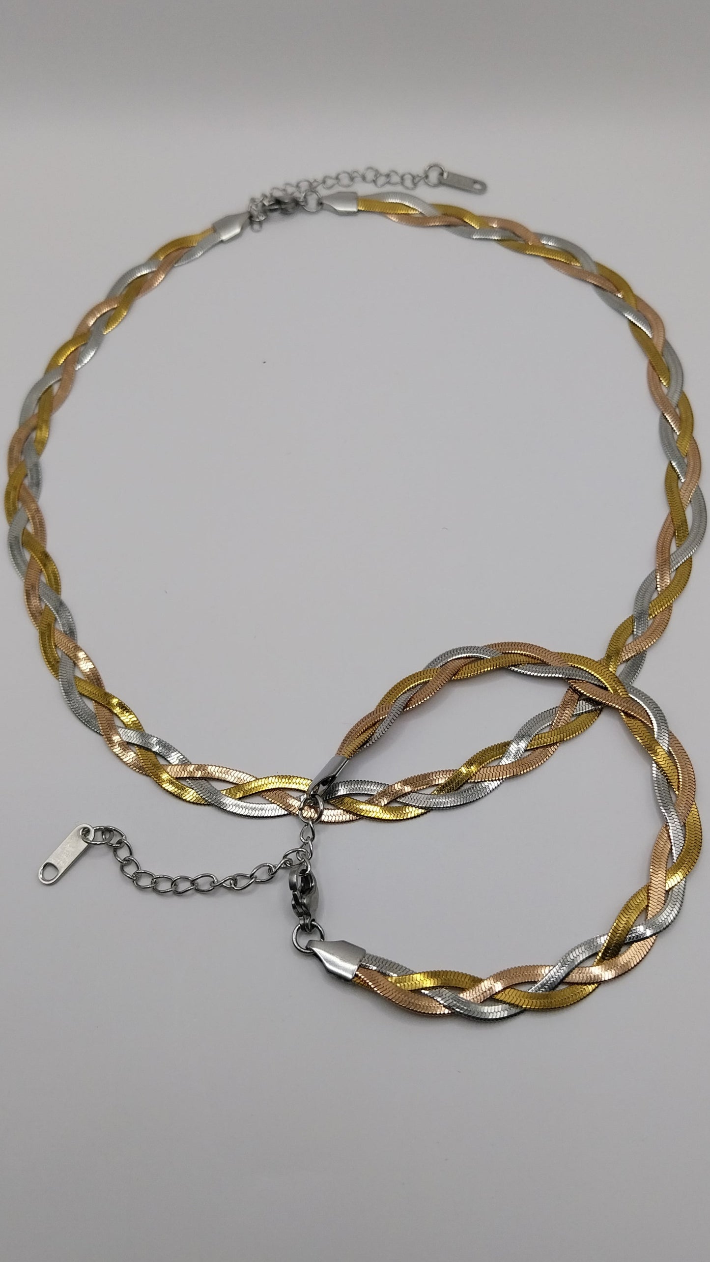 Modernes Edelstahl-Armband im Snake-Style – Silber & Goldfarben