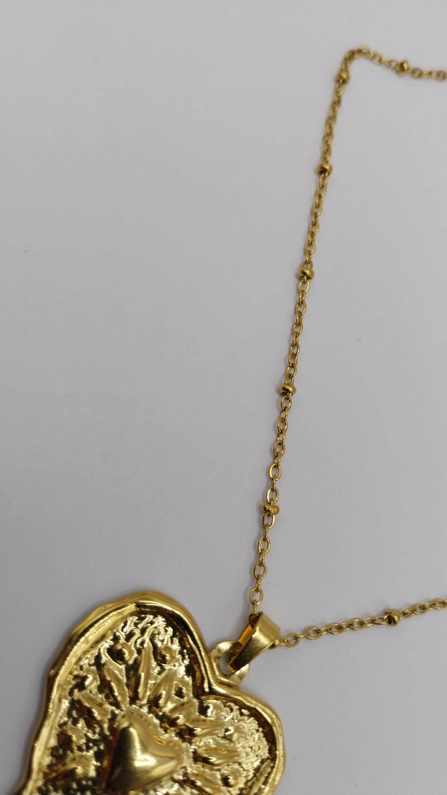 ❤️ Stainless steel necklace with large heart pendant 