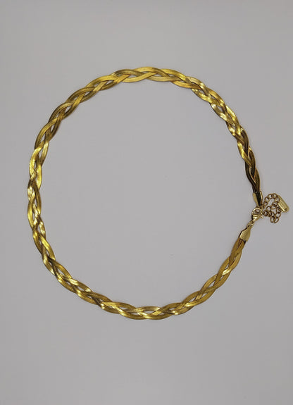 Modern stainless steel snake-style necklace – gold color