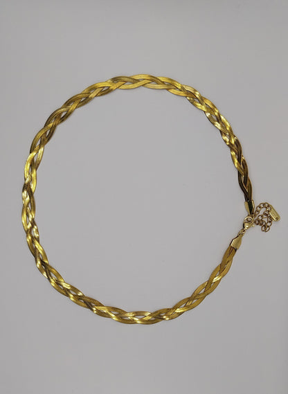 Modern stainless steel snake-style necklace – gold color