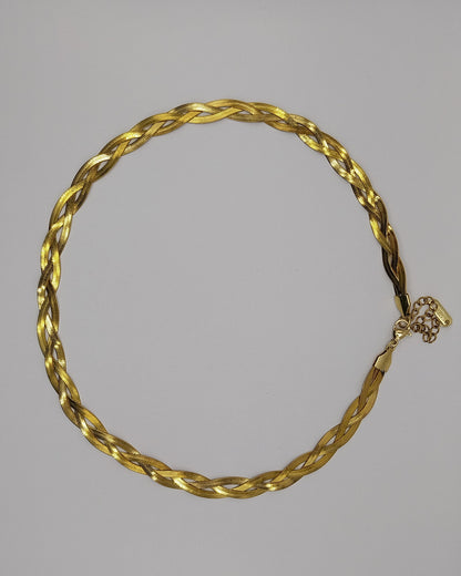 Modern stainless steel snake-style necklace – gold color
