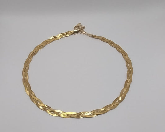 Modern stainless steel snake-style necklace – gold color